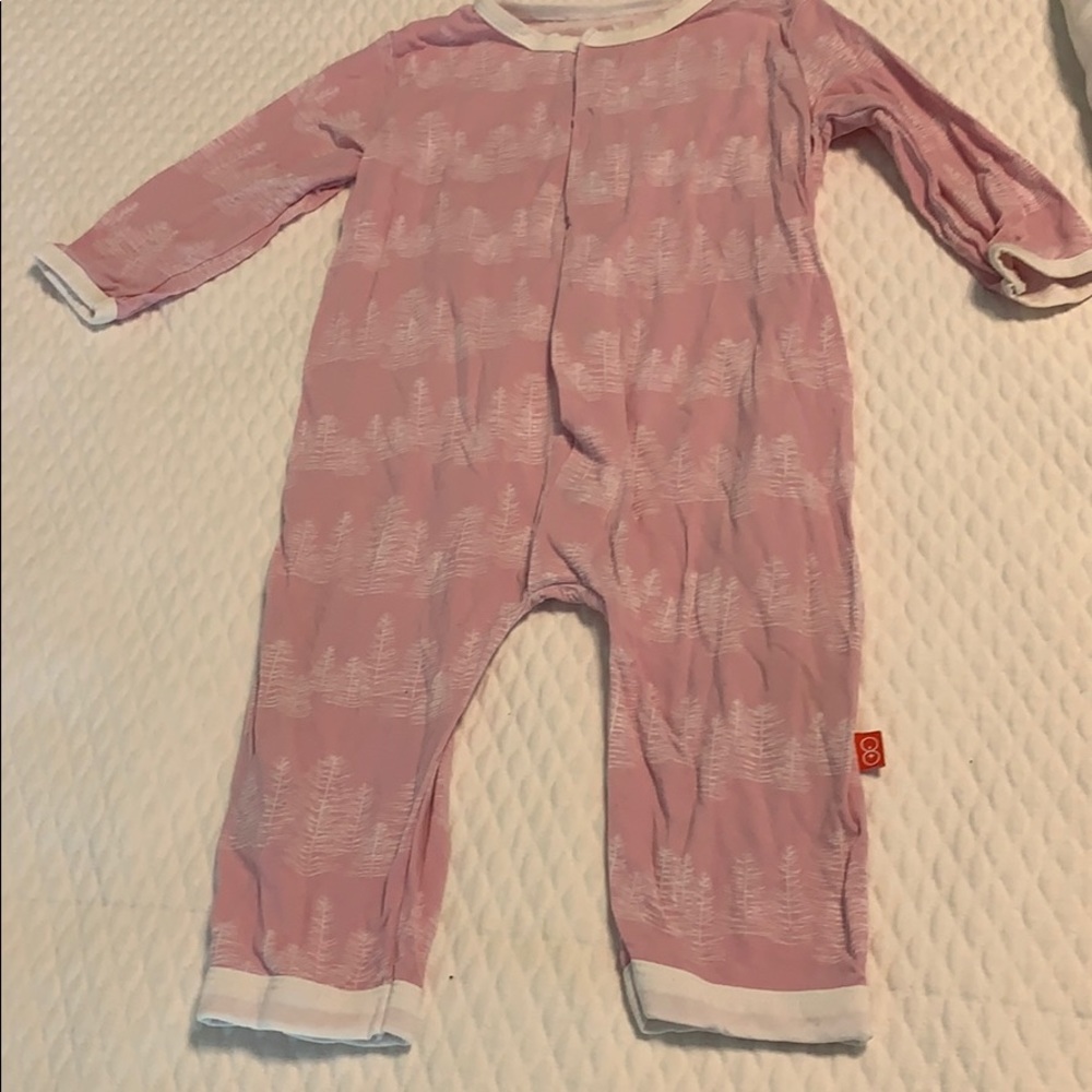 Magnetic pink pjs with white trees